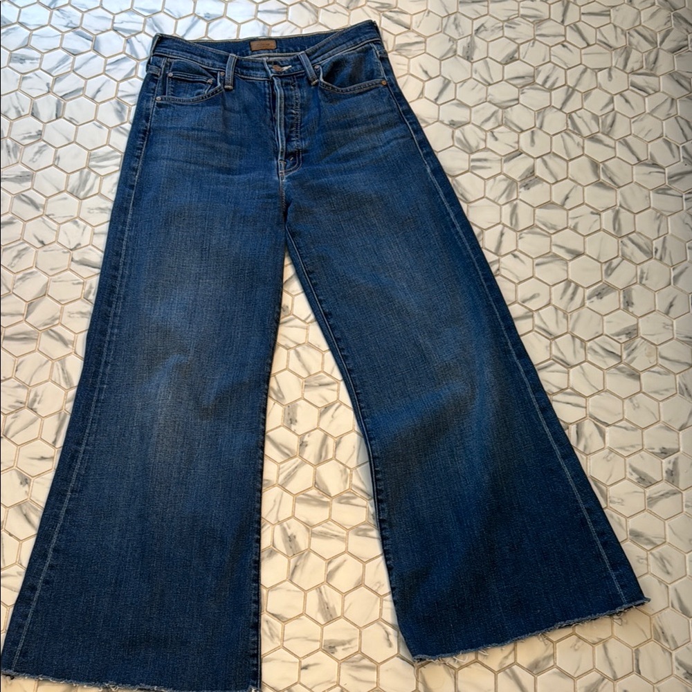 Wide-Leg Blue Jeans